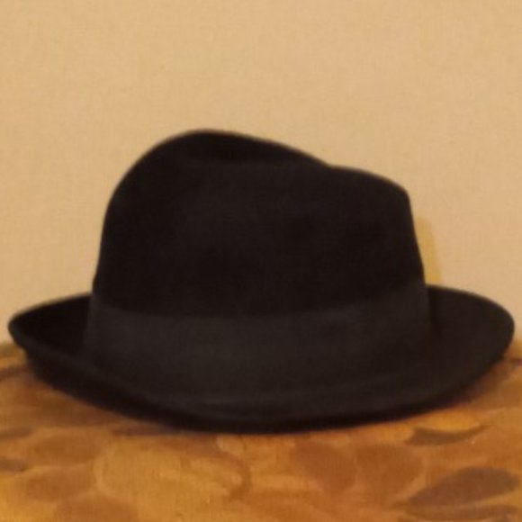 Pre-Owned Men’s Black Borsalino Diamante Fedora Hat (Sz 7 1/8)